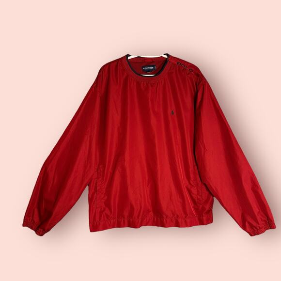 Vintage Polo Ralph Lauren Men's Red Pullover Jacket XL Windbreaker Embroidered - Picture 1 of 5